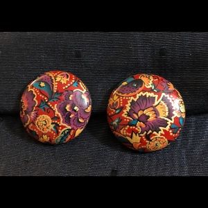 Paisley clip-on earrings